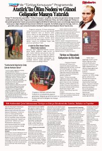 Tempo TV’de “Türkiye Konuşuyor” Programında Atatürk’ün Ölüm Nedeni ve Güncel Gelişmeler Masaya Yatırıldı